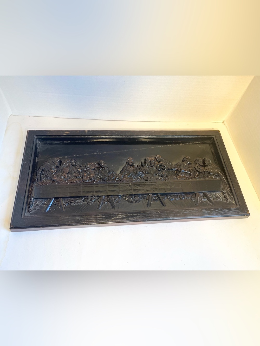 Antique/Vintage Decorative 'Last Supper' Plaque w/3D Characters